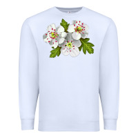 White Hawthorn Flower Premium Sweatshirt - LillyAllenDesigns