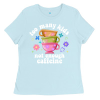 Baby Blue too many kids not enough caffeine Ladies Tee - JahusDesignShop