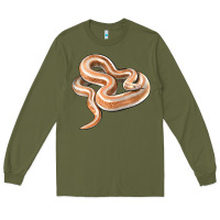 Army Green Rosy Boa Snake Illustrations Long Sleeve Tee - LillyAllenDesigns