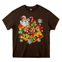 Chocolate Brown christmas cassette tapes Heavy Core Tee - Zillion Design Studio