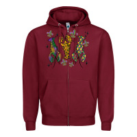 Burgundy mardi gras crawfish Zipper Hoodie - MaliasSmallBusiness