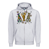 Heather Grey mardi gras crawfish Zipper Hoodie - MaliasSmallBusiness