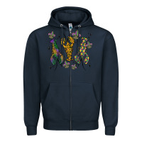 Navy mardi gras crawfish Zipper Hoodie - MaliasSmallBusiness