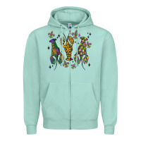 Seafoam mardi gras crawfish Zipper Hoodie - MaliasSmallBusiness