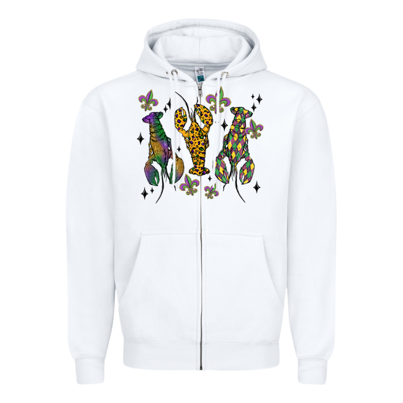 Mardi Gras Crawfish Zipper Hoodie by MaliasSmallBusiness | Teevron