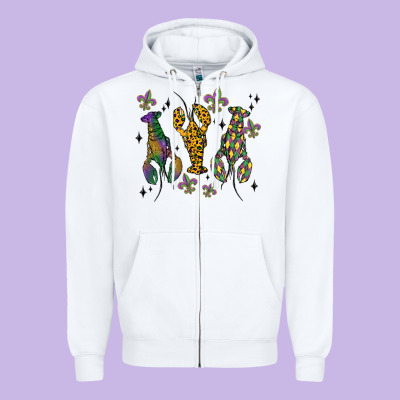 Mardi Gras Crawfish Zipper Hoodie Designed By Maliassmallbusiness