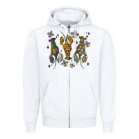 White mardi gras crawfish Zipper Hoodie - MaliasSmallBusiness
