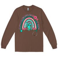 Chestnut nurse life spring stethoscope heart rainbow Long Sleeve Tee - BarkalooDesign