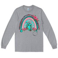 Heather Grey nurse life spring stethoscope heart rainbow Long Sleeve Tee - BarkalooDesign