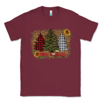Burgundy merry and bright with tree's Classic Tee - AdoDesignShop