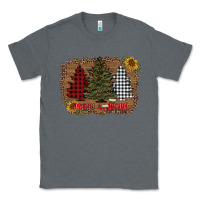 Charcoal Heather merry and bright with tree's Classic Tee - AdoDesignShop