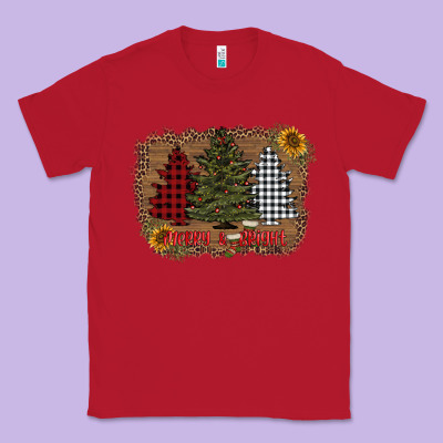 Merry And Bright With Tree's Classic Tee Designed By Adodesignshop
