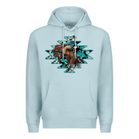 Blue Mist western cowboy Premium Hoodie - RanaPortraitStore