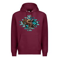 Burgundy western cowboy Premium Hoodie - RanaPortraitStore