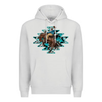 Dove Grey western cowboy Premium Hoodie - RanaPortraitStore