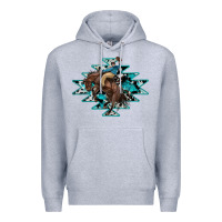 Heather Grey western cowboy Premium Hoodie - RanaPortraitStore