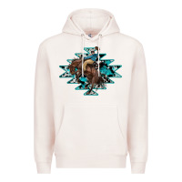 Pale Pink western cowboy Premium Hoodie - RanaPortraitStore