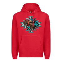 Red western cowboy Premium Hoodie - RanaPortraitStore