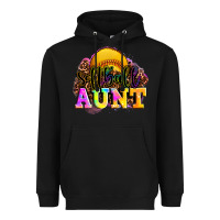Black softball aunt Heavyweight Hoodie - LillyAllenDesigns