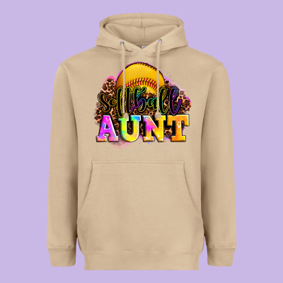Softball Aunt Heavyweight Hoodie Designed By Lillyallendesigns