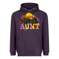 Plum softball aunt Heavyweight Hoodie - LillyAllenDesigns