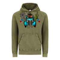 Vintage Olive texas truck Vintage Hoodie - CowhideDigitalArt