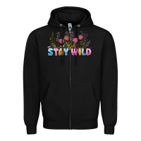 Black stay wild Zipper Hoodie - MaliasSmallBusiness