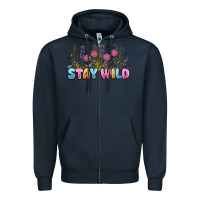 Navy stay wild Zipper Hoodie - MaliasSmallBusiness