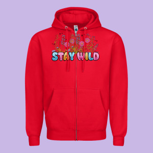 Stay Wild Zipper Hoodie Designed By Maliassmallbusiness