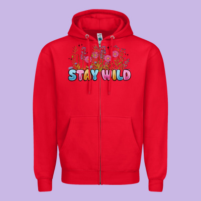 Stay Wild Zipper Hoodie Designed By Maliassmallbusiness