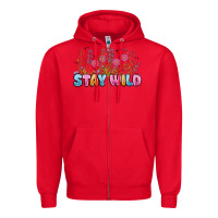 Red stay wild Zipper Hoodie - MaliasSmallBusiness