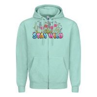 Seafoam stay wild Zipper Hoodie - MaliasSmallBusiness