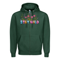 Sports Green stay wild Zipper Hoodie - MaliasSmallBusiness
