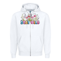 White stay wild Zipper Hoodie - MaliasSmallBusiness