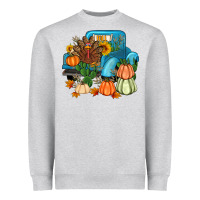 Heather Grey Thanksgiving turkey truck Heavyweight Sweatshirt - Artiststas