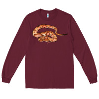 Burgundy Copperhead Snake Illustrations Long Sleeve Tee - LillyAllenDesigns