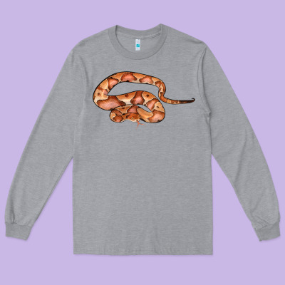Copperhead Snake Illustrations Long Sleeve Tee Designed By Lillyallendesigns