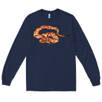 Navy Copperhead Snake Illustrations Long Sleeve Tee - LillyAllenDesigns