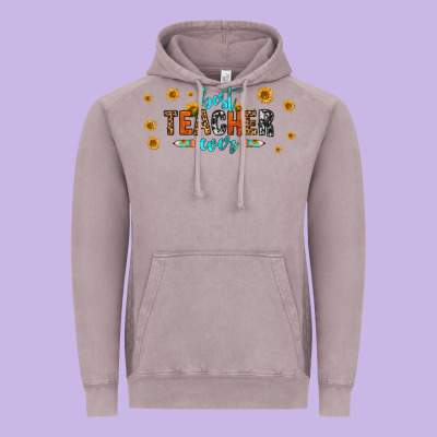 Best Teacher Ever 16oz Libbey Glass Vintage Hoodie Designed By Hra Design Shop