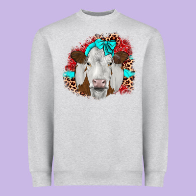 Ribbon Simmental Leopard Heavyweight Sweatshirt Designed By Jahusdesignshop