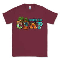 Burgundy born to camp with guitar Classic Tee - AdoDesignShop