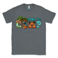 Charcoal Heather born to camp with guitar Classic Tee - AdoDesignShop