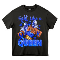 Asphalt fight like a queen navy blue colon cancer afro gir Heavy Core Tee - RanaPortraitStore