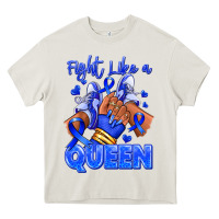 Cream fight like a queen navy blue colon cancer afro gir Heavy Core Tee - RanaPortraitStore