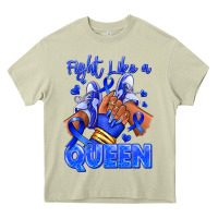 Mossy fight like a queen navy blue colon cancer afro gir Heavy Core Tee - RanaPortraitStore