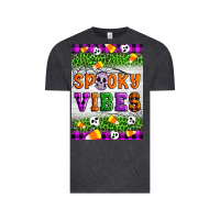 Vintage Black Halloween Spooky Vibes Vintage Tee - Artiststas