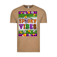Vintage Coffee Halloween Spooky Vibes Vintage Tee - Artiststas