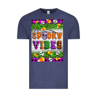Vintage Denim Halloween Spooky Vibes Vintage Tee - Artiststas