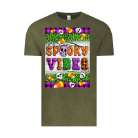 Vintage Olive Halloween Spooky Vibes Vintage Tee - Artiststas