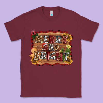 Merry And Bright Classic Tee Designed By Adodesignshop